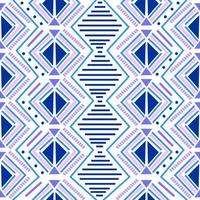 dibujo a mano alzada en zigzag tribal de patrones sin fisuras en color azul púrpura. vector