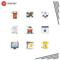 9 iconos creativos signos y símbolos modernos del documento de signo de grupo de acuerdo de autobús elementos de diseño vectorial editables vector