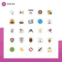 Modern Set of 25 Flat Colors and symbols such as watch setting study gear web Editable Vector Design Elements