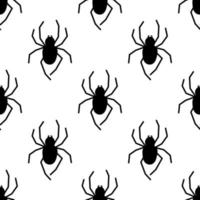 patrón transparente de vector de araña sobre un fondo blanco. estampado de insectos en textiles, papel, tema de papel de envolver