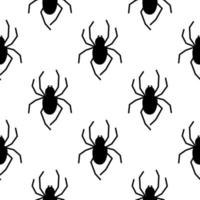 Spider vector seamless pattern on a white background. Insect pattern print on textiles, paper, wrapping paper theme