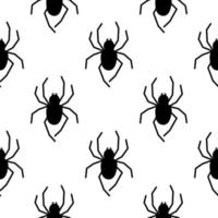 Spider vector seamless pattern on a white background. Insect pattern print on textiles, paper, wrapping paper theme