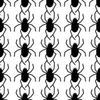 patrón transparente de vector de araña sobre un fondo blanco. estampado de insectos en textiles, papel, tema de papel de envolver