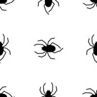 Spider vector seamless pattern on a white background. Insect pattern print on textiles, paper, wrapping paper theme