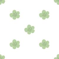 Floral seamless vector pattern with flowers. Spring flora. Simple hand-drawn kids style. Pretty ditsy for fabric, textile, wallpaper. Digital paper in white background