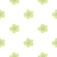 Floral seamless vector pattern with flowers. Spring flora. Simple hand-drawn kids style. Pretty ditsy for fabric, textile, wallpaper. Digital paper in white background
