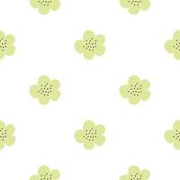 Floral seamless vector pattern with flowers. Spring flora. Simple hand-drawn kids style. Pretty ditsy for fabric, textile, wallpaper. Digital paper in white background