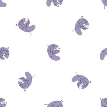 Seamless pattern with leaves and abstract shapes. Abstract Minimalistic Art. Cute kids nursery repeat background. Design in boho style for printing on textile or paper. vector