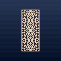 Decorative laser cut panels template with abstract texture. geometric and floral laser cutting or engraving panel vector illustration set. abstract cutting panels template