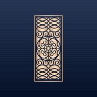 Luxury ornamental mandala design background in gold color -Seamless pattern - Decoration background - Jali and laser cutting seamless pattern -  Aztec borders set -  Laser cut panels vector