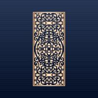 cnc file- Jali design for cnc router and laser cutting vector - Laser cut decorative panel set with lace pattern square templates - Vector abstract geometric islamic background decorative arabic gold
