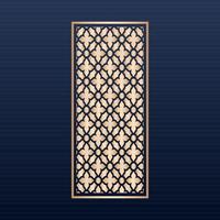 cnc file- Jali design for cnc router and laser cutting vector - Laser cut decorative panel set with lace pattern square templates - Vector abstract geometric islamic background decorative arabic gold