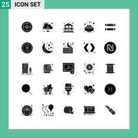 Set of 25 Modern UI Icons Symbols Signs for candy sweet cloud sugar bowl Editable Vector Design Elements