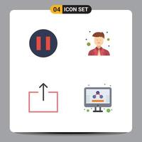 4 Flat Icon concept for Websites Mobile and Apps circle business man arrow marketing Editable Vector Design Elements