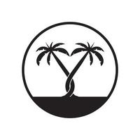 Ilustración de vector de plantilla de logotipo de verano de palmera