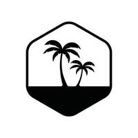 Ilustración de vector de plantilla de logotipo de verano de palmera