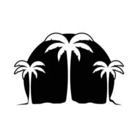 Ilustración de vector de plantilla de logotipo de verano de palmera