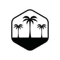 Ilustración de vector de plantilla de logotipo de verano de palmera