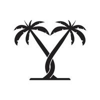 Ilustración de vector de plantilla de logotipo de verano de palmera