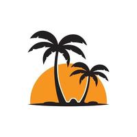 Palm tree summer logo template vector illustration