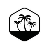 Palm tree summer logo template vector illustration