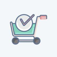 Icon Purchase Shop. related to Online Store symbol. doodle style. simple illustration. shop vector