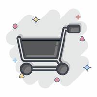 Icon Shopping Cart. related to Online Store symbol. Comic Style. simple illustration. shop vector