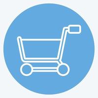 Icon Shopping Cart. related to Online Store symbol. blue eyes style. simple illustration. shop vector