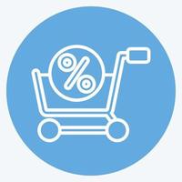 Icon Discount. related to Online Store symbol. blue eyes style. simple illustration. shop vector