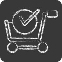 Icon Purchase Shop. related to Online Store symbol. chalk style. simple illustration. shop vector