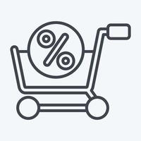 Icon Discount. related to Online Store symbol. line style. simple illustration. shop vector