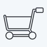 Icon Shopping Cart. related to Online Store symbol. line style. simple illustration. shop vector