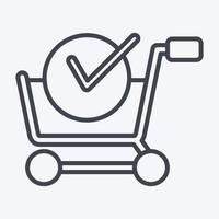 Icon Purchase Shop. related to Online Store symbol. line style. simple illustration. shop vector