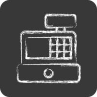 Icon Cash Register. related to Online Store symbol. chalk style. simple illustration. shop vector