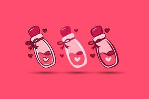 valentines day element love potion bottle. Vector illustration