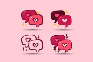 valentines day element bubble chat with love. vector illustration