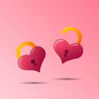 valentines day element. Gradient Love padlock. Vector illustration