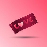 valentines day element. Gradient Love ticket. Vector illustration