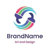 Logo template with art and design theme vector