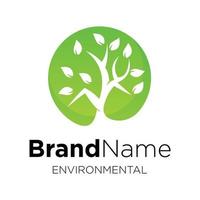plantilla de diseño de logotipo con tema de medio ambiente y naturaleza vector