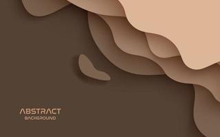 Multi layers brown color texture 3D papercut layers in gradient vector banner. Abstract paper cut art background design for website template. Topography map concept or smooth origami paper cut