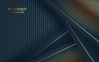 abstract navy blue golden line color with overlap layers halftone luxury background. eps10 vector