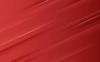 abstract red papercut diagonal stripe with gold line shadow and light background. eps10 vector