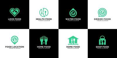 Set of creative food logo design symbols icons vector