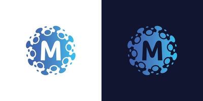 molecule initial Letter L Logo design , Lab Logo Design Element , Design Vector with Dots