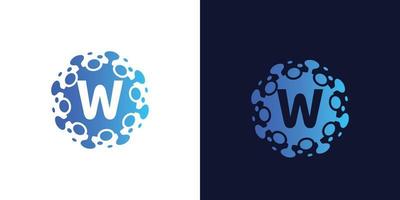 molecule initial Letter V Logo design , Lab Logo Design Element , Design Vector with Dots