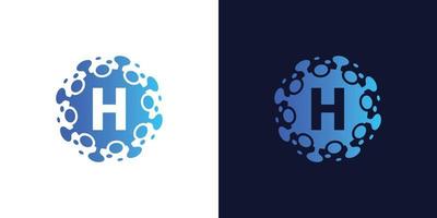 molecule initial Letter G Logo design , Lab Logo Design Element , Design Vector with Dots