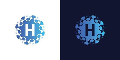 molecule initial Letter G Logo design , Lab Logo Design Element , Design Vector with Dots