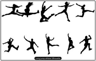 Long Jump Silhouette on white background free vector