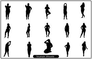 silhouettes woman which have big weight free vector